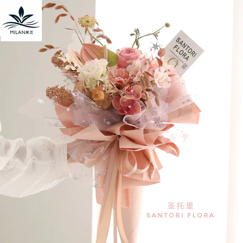 Рождепосылка вочная бумага блестки снег звезда вуаль цветы упаковочная в