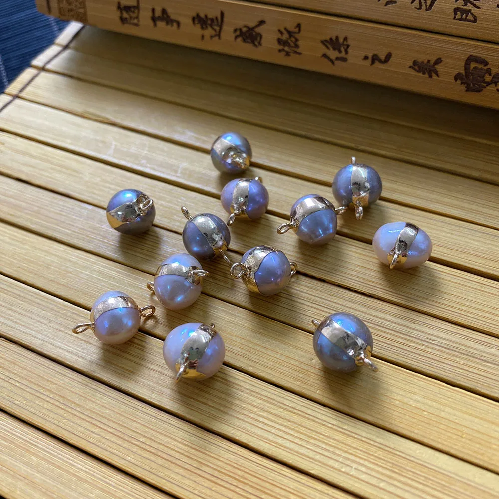 

Natural Freshwater Pearl Double Hole Pendant Multicolor Irregular Oval Shape Can Make Exquisite Charm Jewelry Crafts Wholesale