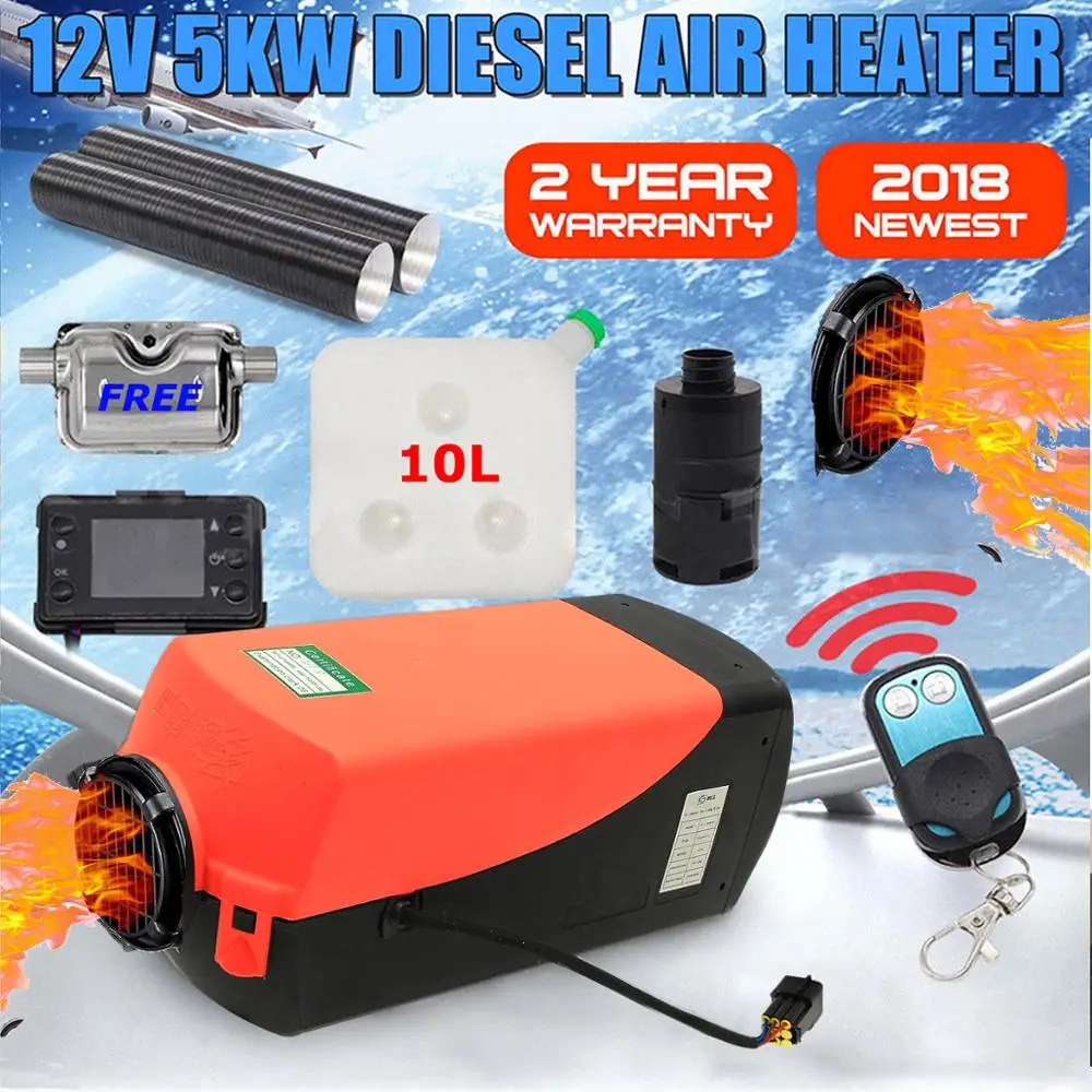 Воздушный дизельный топливный обогреватель с ЖК дисплеем 12 В 5000 Вт одним