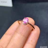 kjjeaxcmy fine jewelry 18k gold inlaid natural pink sapphire new female woman girl miss gem ring luxury support test hot selling