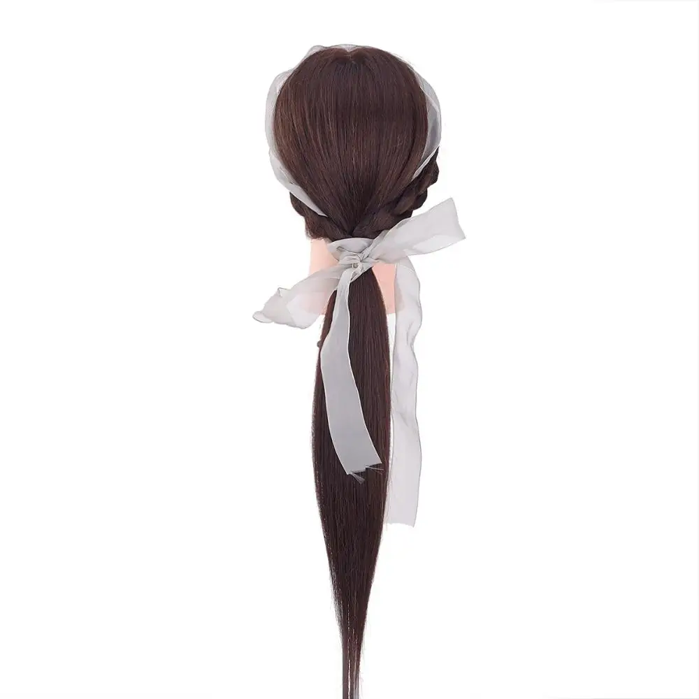 

NEVERLAND 22'' 100% Animal Hair Training Mannequin Head For Curling Dyeing Hairdressers Salon Practice Wig Head Model Female