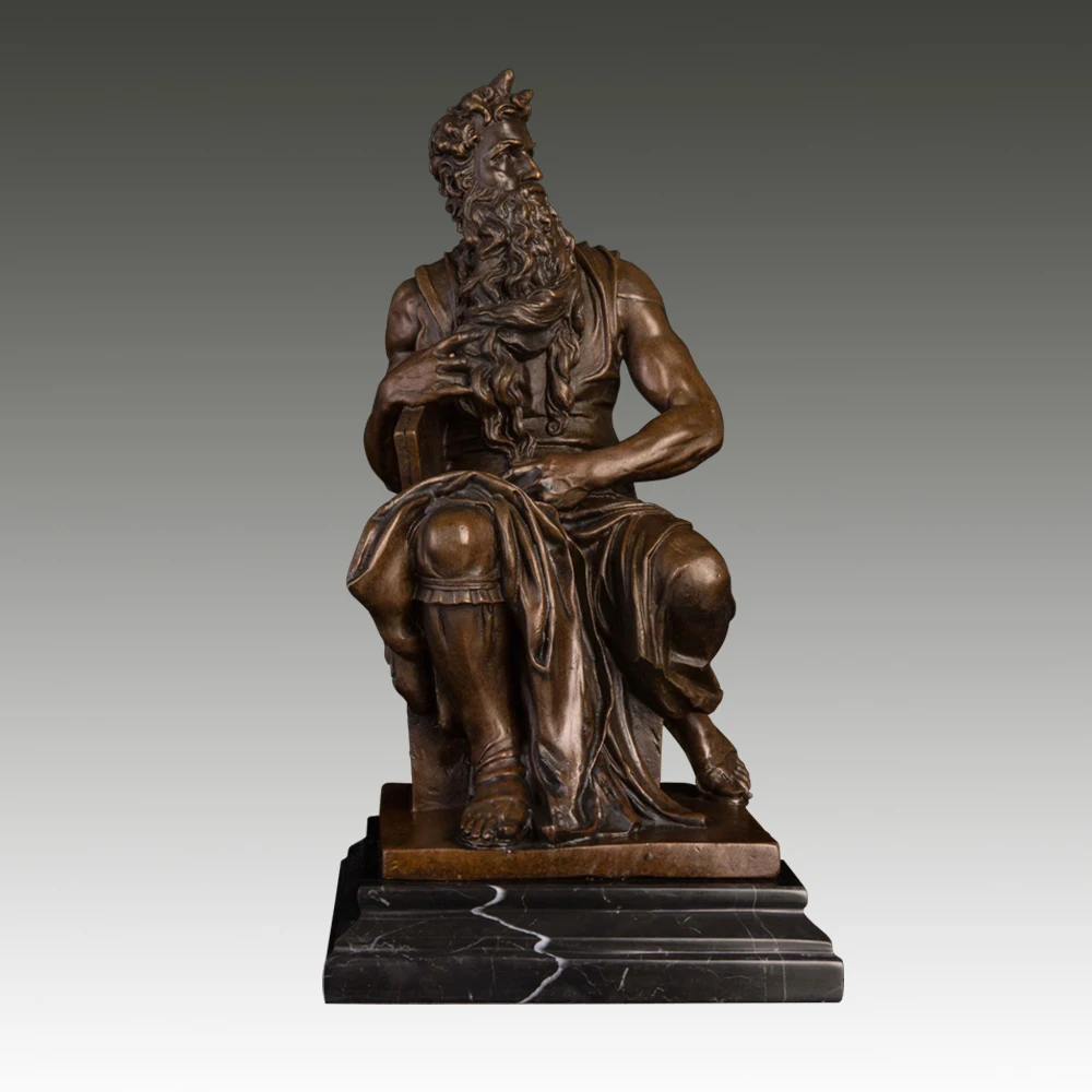 Знаменитая статуя Моисея Michelangelo бронзовые статуи и скульптуры Классическая антикварная Статуэтка бизнес подарки Декор
