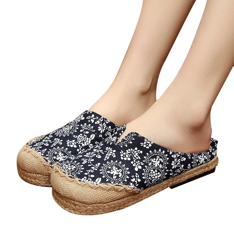 

YourSeason Ladies Slippers 2021 New Summer Outside Slides Flat With Female Casual Concise Sewing Vintage Shoes Hemp