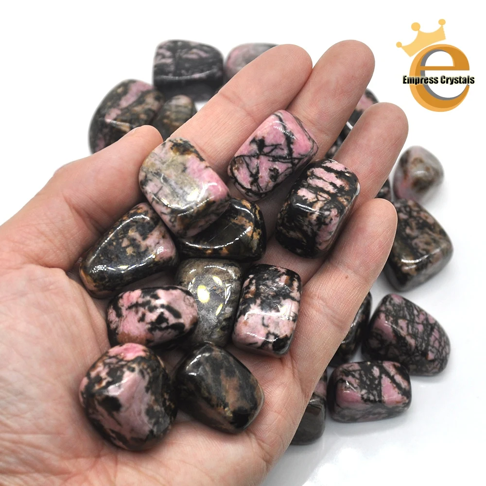 

Натуральный розовый черный кристалл родонита, опутанный оптом, лечебный минерал, драгоценные камни, драгоценный камень, сырой камень, украш...