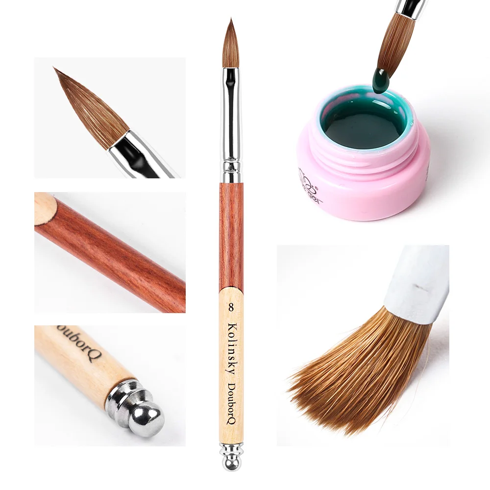 

8/10/12/14/16 Kolinsky Sable Nail Brush UV Gel Carving Pen Brush Liquid Powder DIY Nail Drawing Manicure Tools
