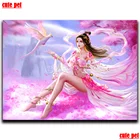 Набор для алмазной живописи сделай сам, картина с цветами персика, Классическая сказочная Фея стразы, Алмазная мозаика, 5d Декор