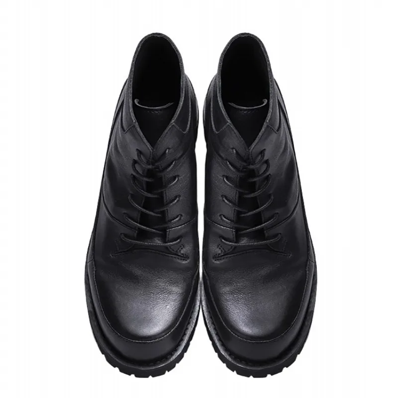 Мужские мотоциклетные ботинки на платформе в британском стиле