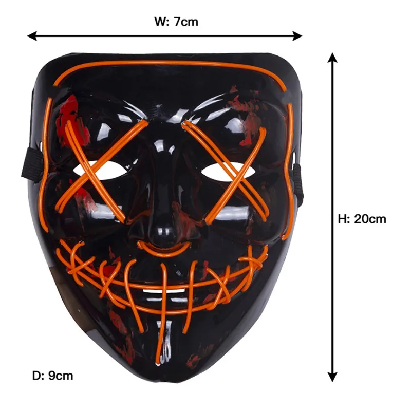 Halloween LED Mask - Funny Light-Up Masks for the Purge Election Year - Perfect Festival Cosplay Costume Supplies - Party Masks that Glow in the Dark image 5