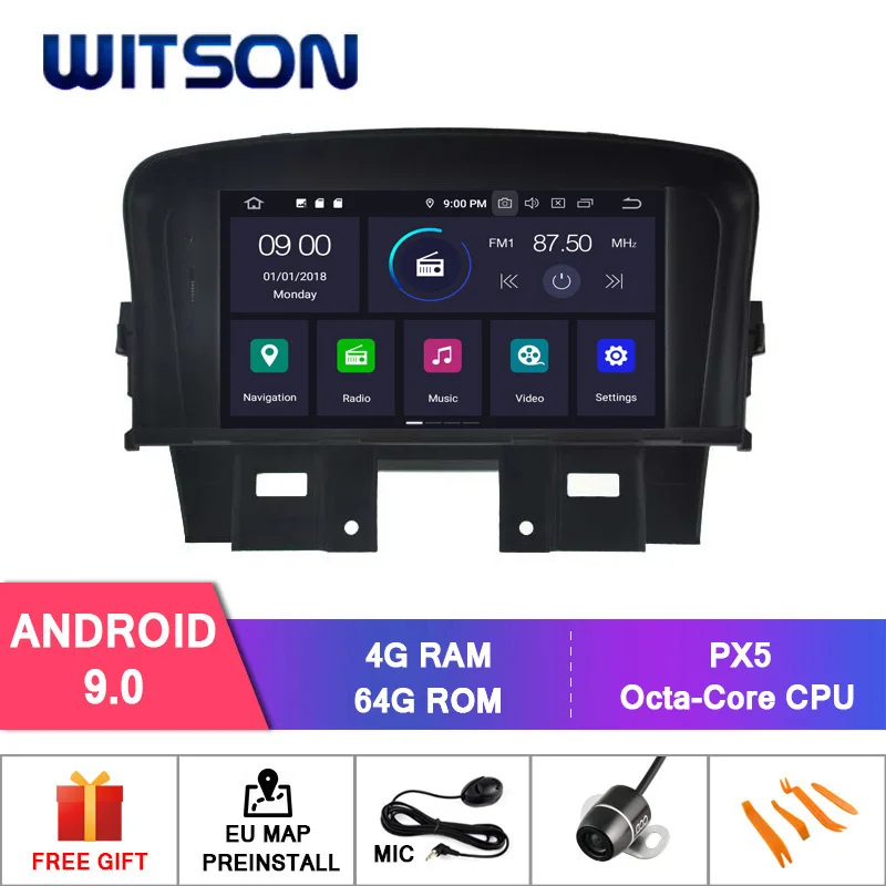 WITSON Android 9,0 Восьмиядерный PX5 автомобильный dvd-плеер для CHEVROLET CRUZE 2008-2011 ips 4 Гб ram 64 Гб rom gps Радио мультимедийный плеер