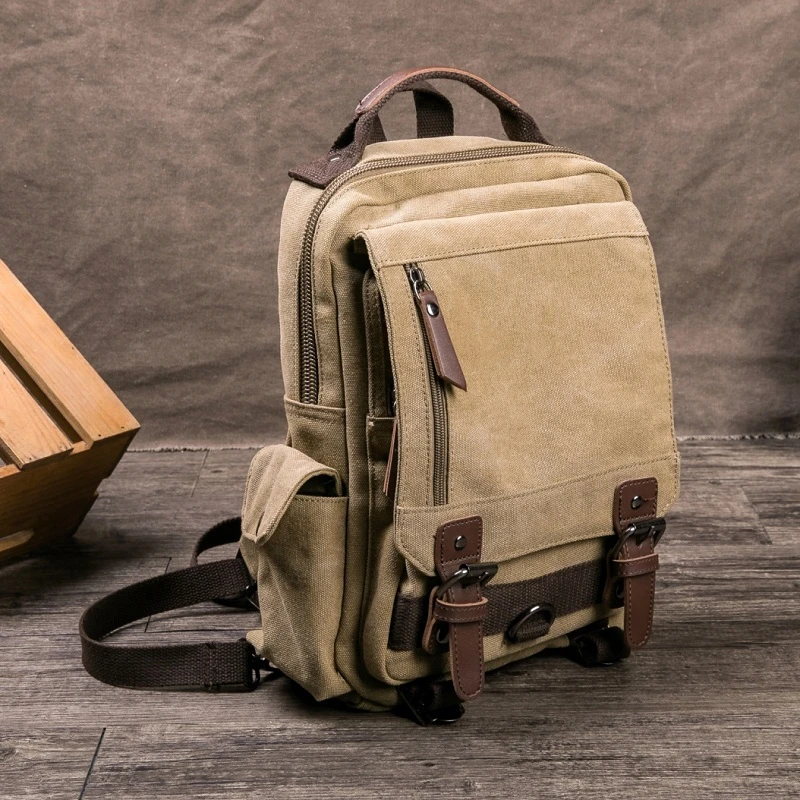 S Bag Camping Vintage Canvas Sling Bag For Men Crossbody Pou