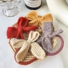 Вязаные резинки с бантом, модная Корейская повязка на голову для девочек, цветная пушистая Мягкая Милая повязка на голову, аксессуары для волос, держатель для галстуков