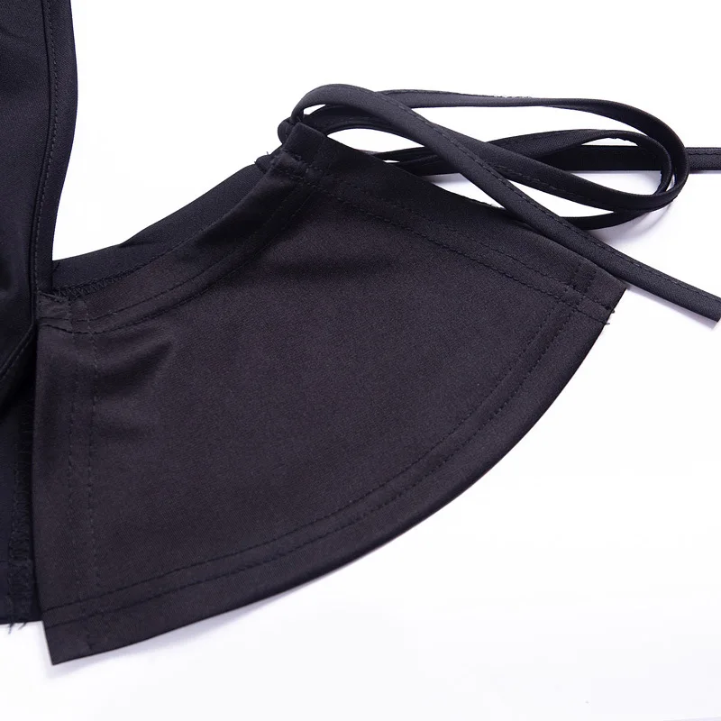 Женское готическое платье на бретельках с открытыми плечами летнее