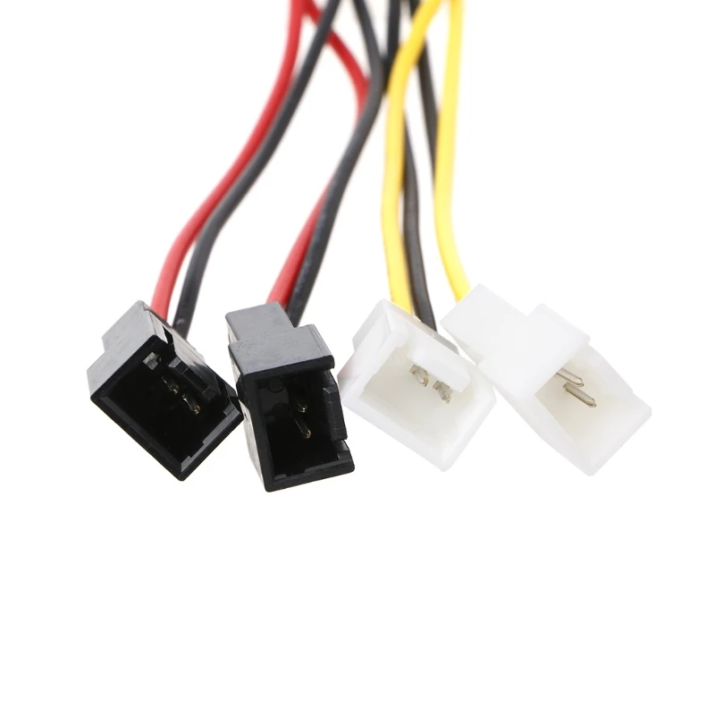 

1PC IDE Molex 4-Pin To 4X 3-Pin TX3 Case Cooling Fan Power Adapter Converter Cable