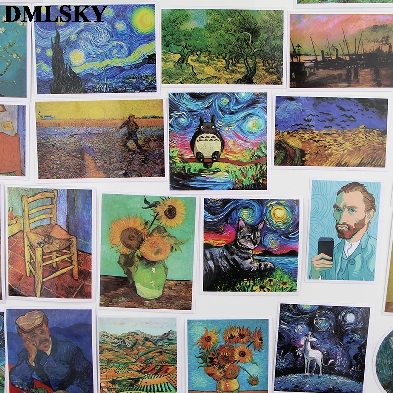 36 шт./компл. DMLSKY Винсента Ван Гога живопись ПВХ Скрапбукинг для автомобиля Чемодан Ноутбук наклейка для спальни дома для художественного оформления ногтей, ручная работа M3988