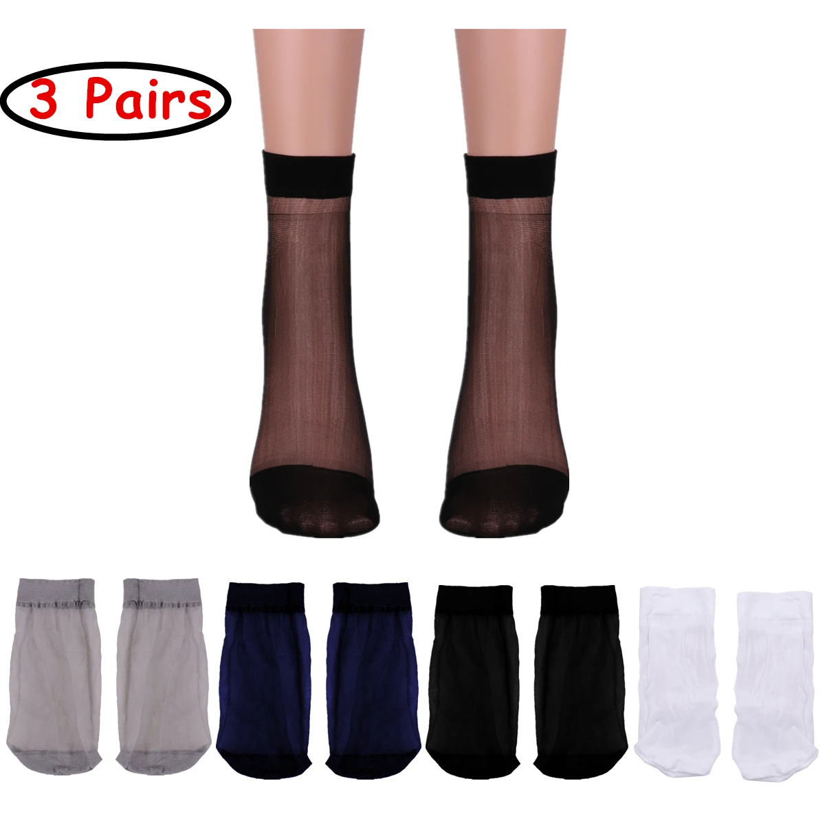 3 пары мужские летние тонкие шелковые прозрачные чулки до щиколотки | Мужская