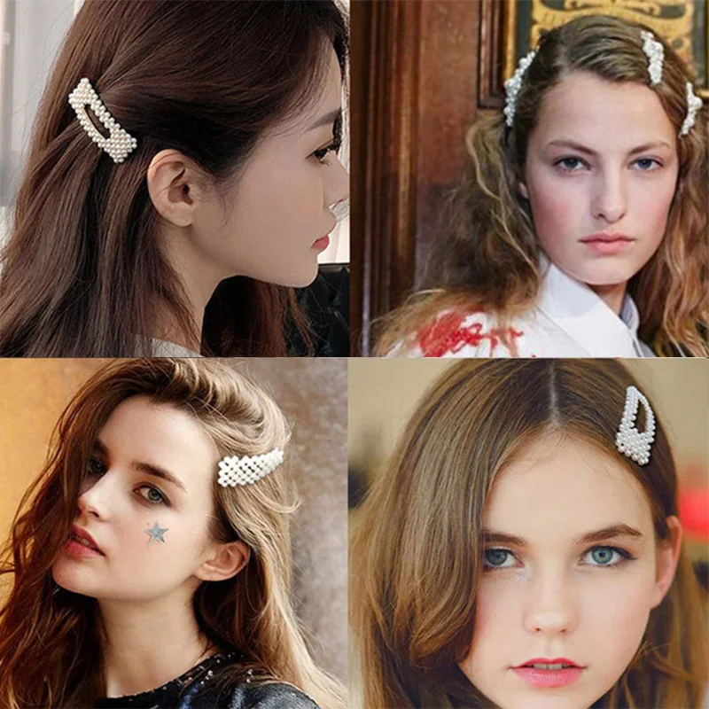 Корея мода твердый жемчуг заколки для волос женщин оснастки шпильки модные