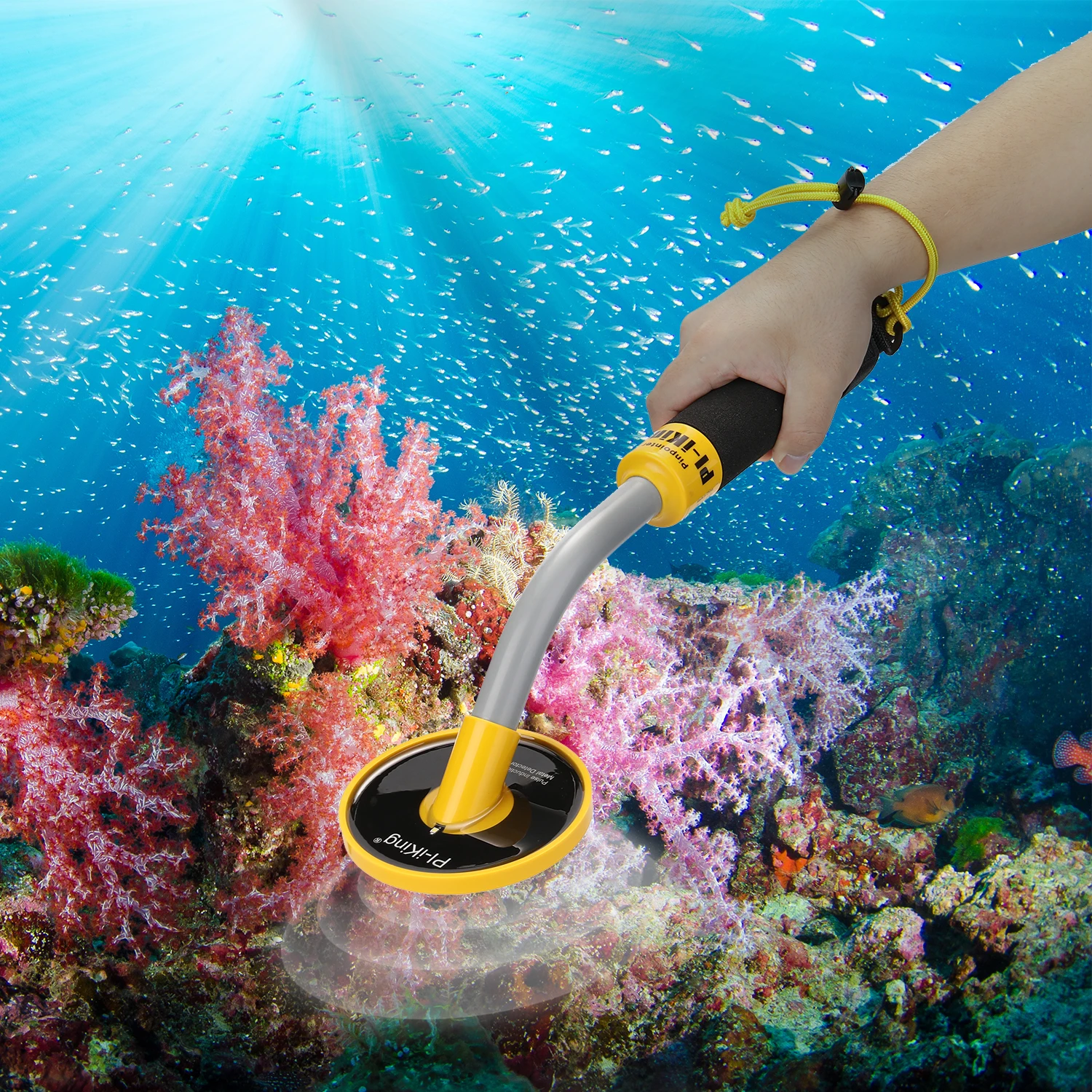 

Pi-Iking 750 30m Waterproof Pinpointer Metal Detector Pulse Induction Underwater Metal Detector LED Light Vibration Indication