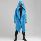 Плащ-накидка в стиле стимпанк для мужчин, осенняя куртка с длинным рукавом, Мужская ветровка, длинный кардиган с капюшоном, тренчкот X9213