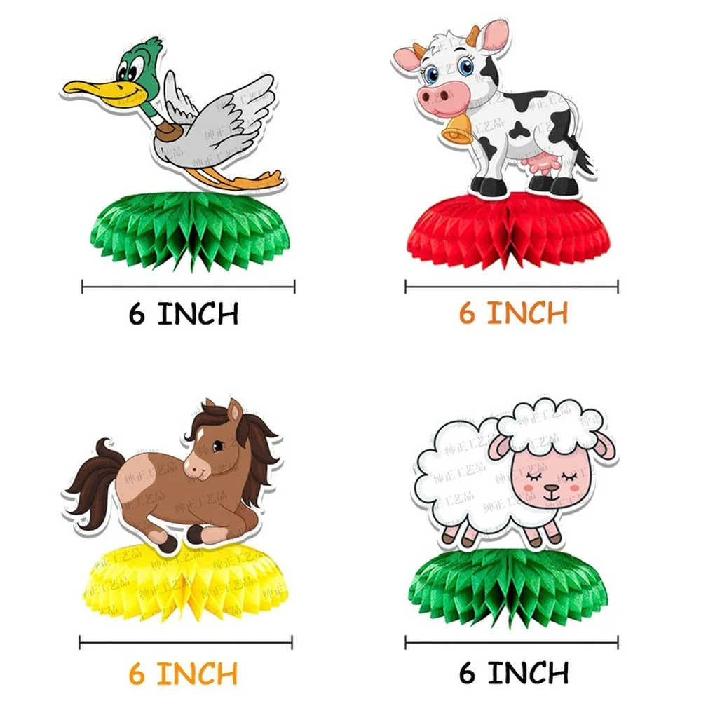 9 шт./лот ферма свинка корова трактор сотовый шар настольное украшение соты