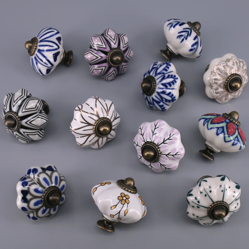 

1x Ceramic Handmade Colorful Cupboard Door Knobs and Handles Cabinet Wardrobe Kitchen Drawer Dresser Door Pulls Knobs