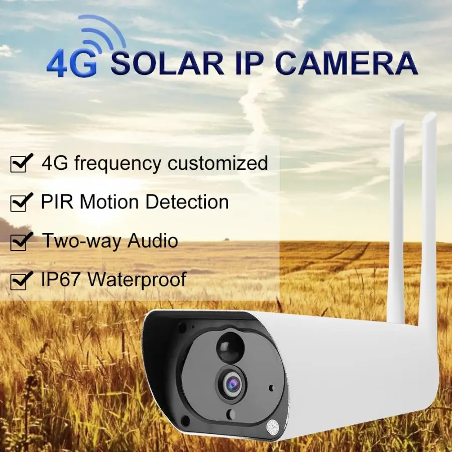 1080P 4G SIM-карта IP67 пик наружная камера видеонаблюдения на солнечных батареях |