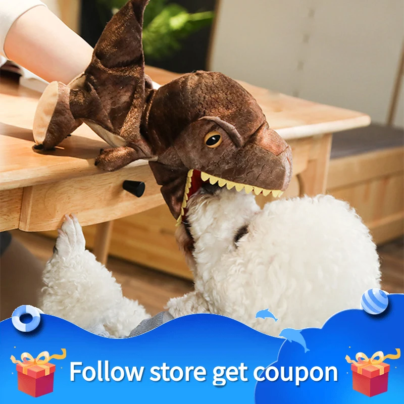 

Hand Puppets Dinosaur Plush Toys Baby Pretend Theater Soft Doll for Session Gloves Movable Mouth Stuffed Cartoon Gifts for Child