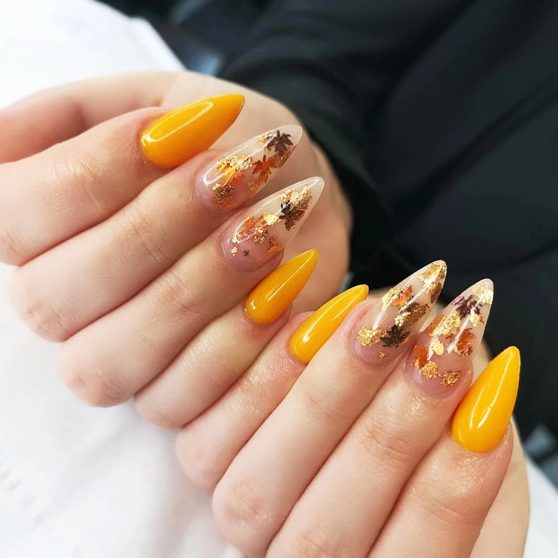 Звезды круглое голографическое искусство ногтей блестки кленовые листья