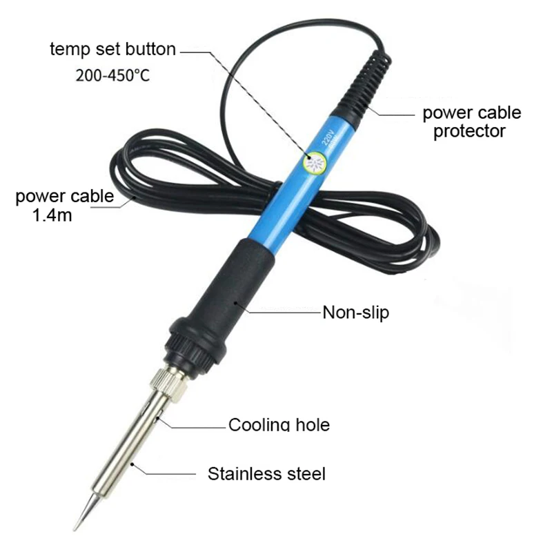 Электрический паяльник портативный тепловой карандаш с 12 медными наконечниками