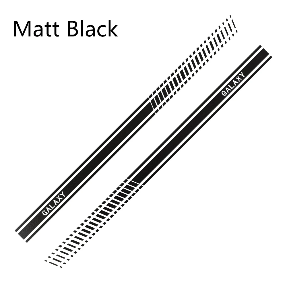 Matt Black 2 шт. автомобильные длинные боковые полосы наклейки для Ford Galaxy Автомобильная виниловая пленка Стайлинг украшения наклейки автомобильные принадлежности для тюнинга - Название цвета: Matt Black