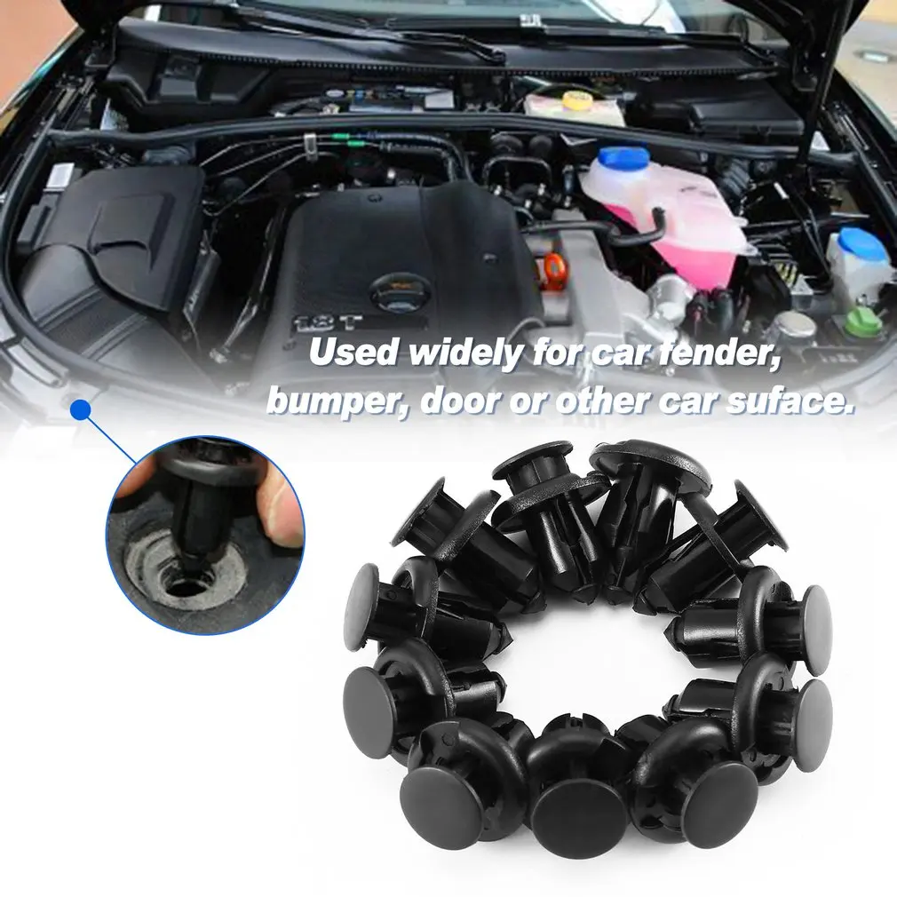 

10mm/100pcs Auto Vehicle Car Bumper Clips Retainer Fastener Rivet Door Panel Fender Liner For Honda