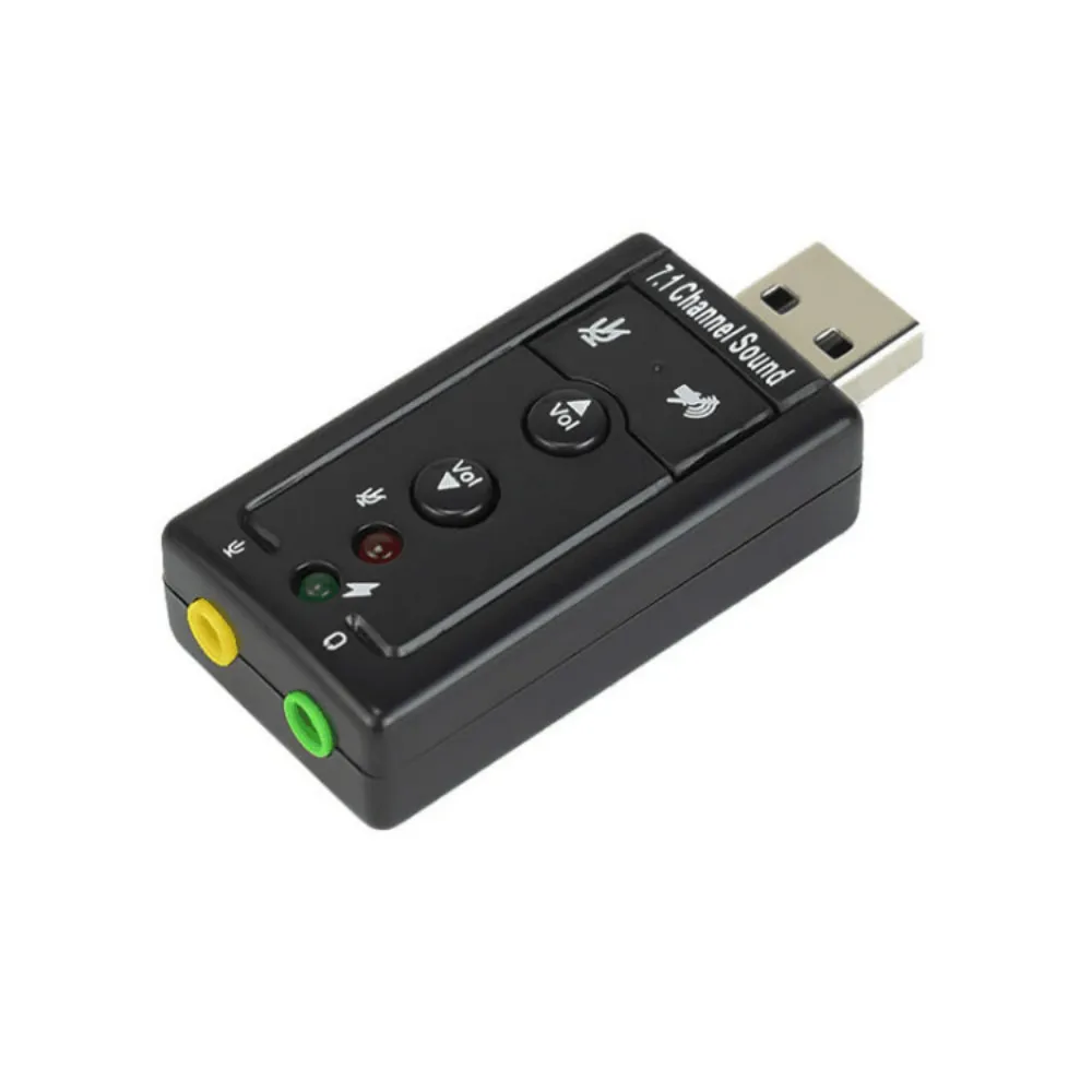 

USB 7.1 Stereo Adjustable Volume Sound Card Stereo Audio Adapter 3.5MM Audio Cable Supports Windows XP/2000