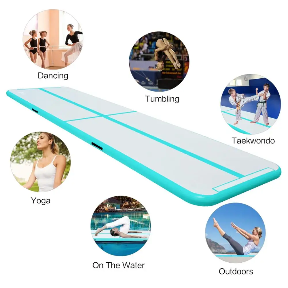 

10ft Inflatable Gymnastics Mat, Folding Gym Exercise Aerobics Air Track Floor Tumbling Mats, with Pump for Yoga Cheerleading