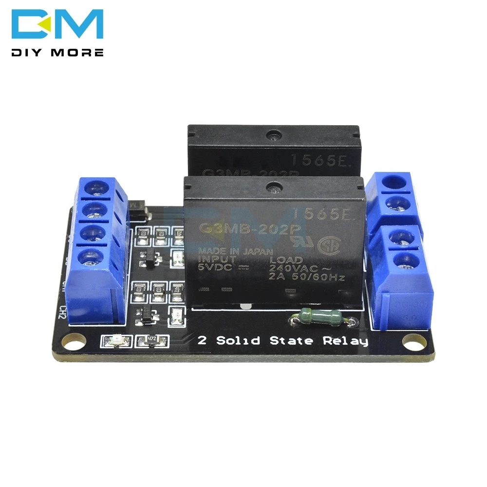 Двухканальный твердотельный релейный блок питания для Arduino 5 в постоянного тока