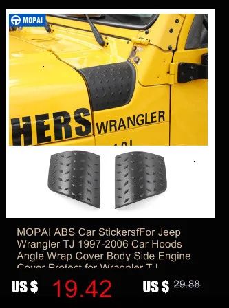 MOPAI автомобильные гоночные решетки для Jeep Wrangler TJ 1997-2006 ABS сетчатая Решетка Вставка сетчатая Крышка для Jeep TJ Wrangler аксессуары