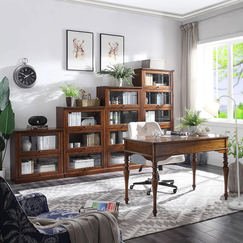 

Деревянный книжный шкаф со стеклянной дверью, bibliothque en bois avec porte vitrée WA692