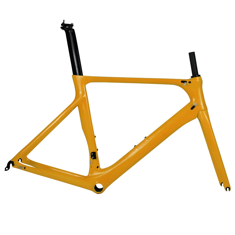 Orange Color Spcycle T1000 карбоновые рамы для дорожного велосипеда Aero гоночный дорожный руль для велосипеда, углеродный кадров 700C карбоновые рамы для дорожного велосипеда ets 50/53/56 см - Цвет: Orange Color