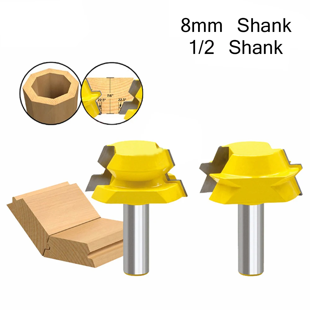 Набор фрез для деревообработки Комплект с хвостовиком 2 шт. 8 мм 1/2 дюйма 22 5