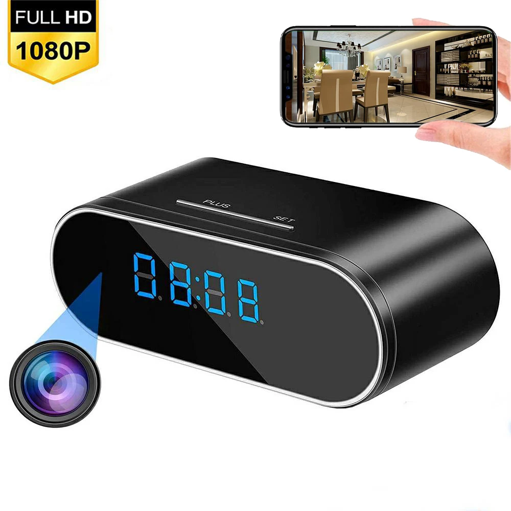 Беспроводные Часы няня 1080P WIFI мини камера P2P IP микро безопасности со скрытым