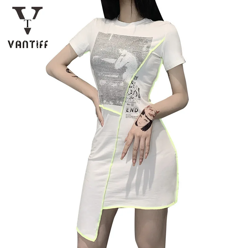 

Palace Retro Sexy Gothic Dress Fashion Girl Style Chic Letter Printing High Waist Dress Women's Irregular Short Skirt Women
