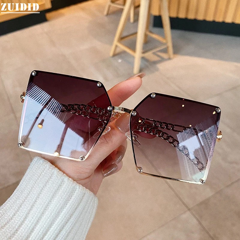 

Rimless Square Sunglasses Fashion Sunglasses Women Vasos Decorativos Brown Lunette De Soleil Femme Tide Zonnebril Dames Glasses