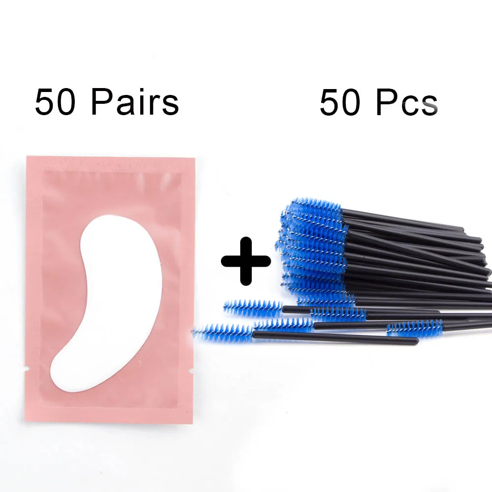 pink set1 100 шт накладки для наращивания ресниц бумажные накладки наклейки "ресницы" обертывание с 50 шт одноразовая щетка для ресниц наращивание ресниц инструменты - Цвет: pink set1