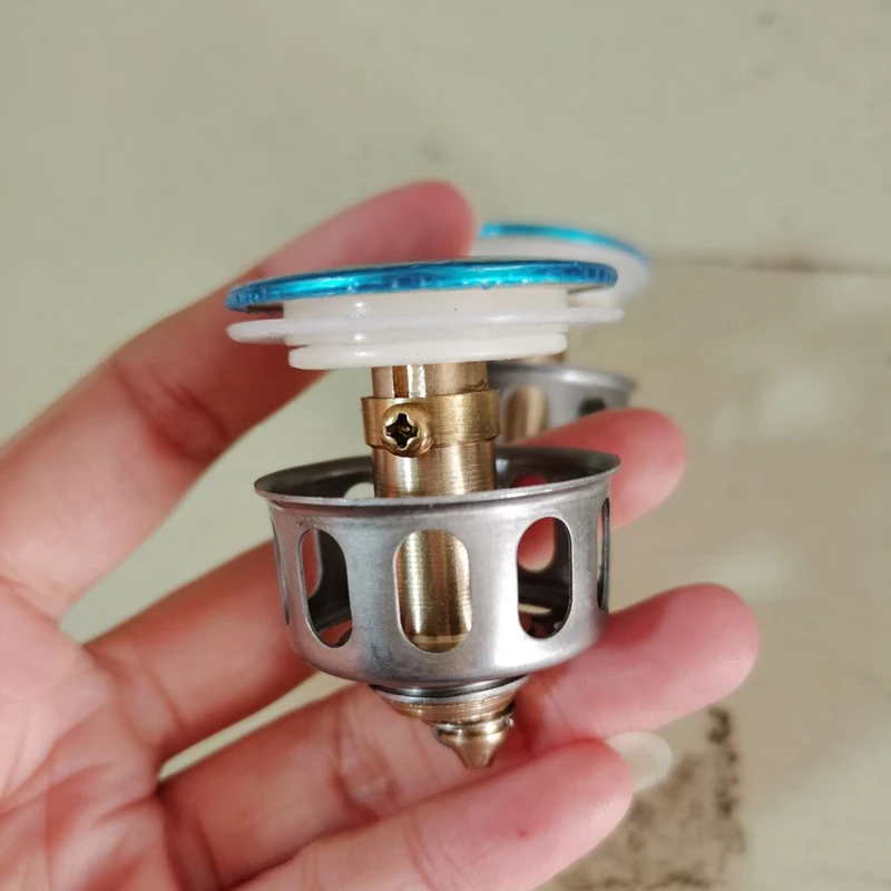 

HOT 2 Pcs Universal Wash Basin Bounce Drain Filter Bathroom Sink Drain Plugs