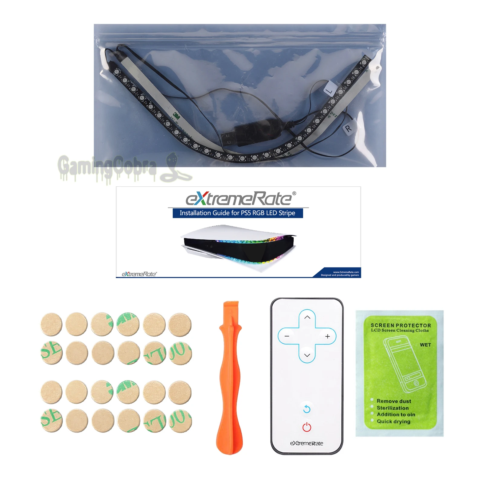 extremerate 7 colors 29 effects diy decoration accessories flexible rgb led light strip kit with ir remote for ps5 console free global shipping