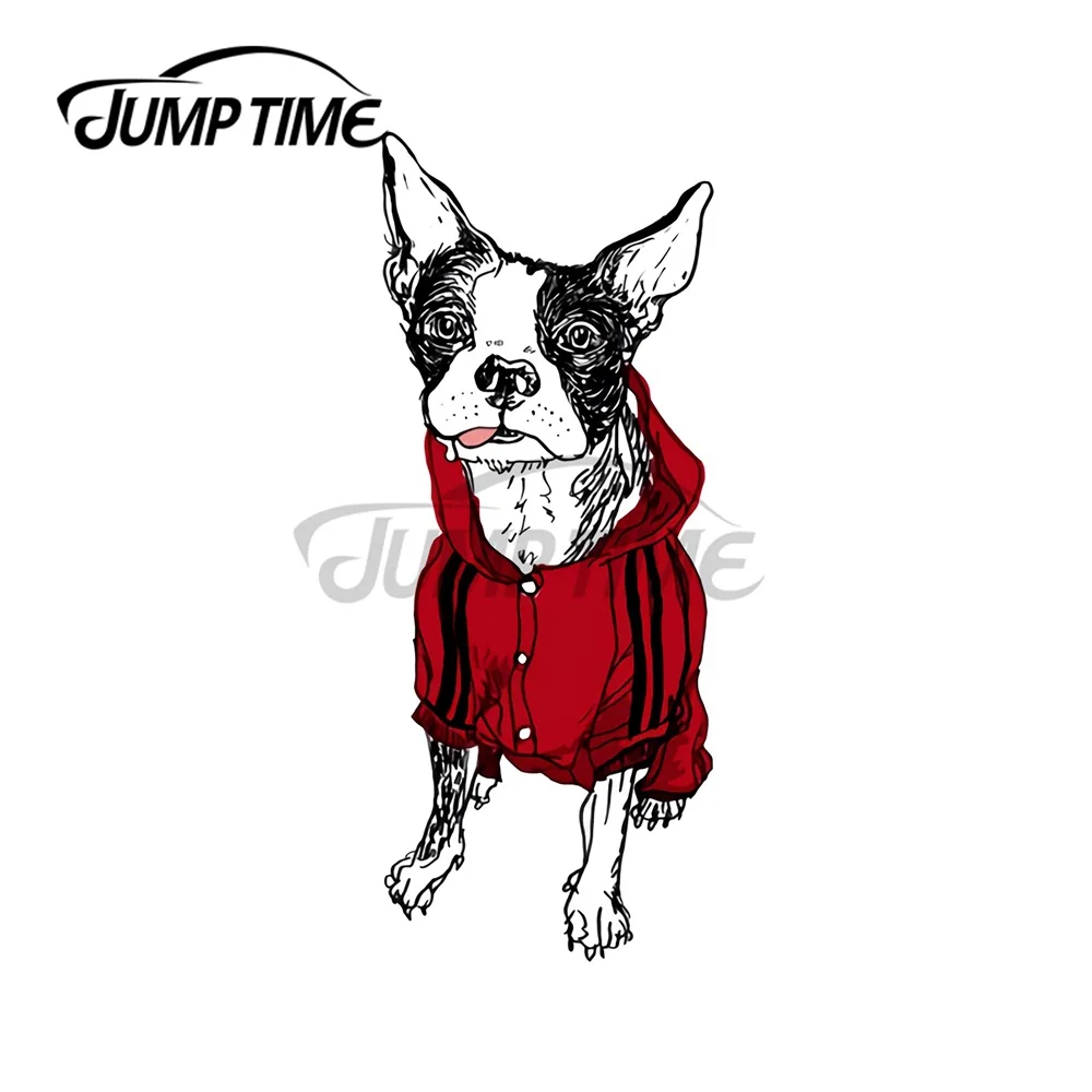 

JumpTime 13x4,8 см Бостон-терьеров в пот тонкой наклейка творческий Графика виниловые наклейки на машину Материал граффити прикуса с защитой от ца...