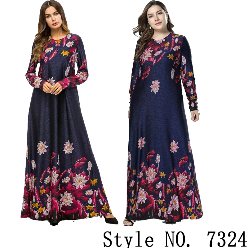 islam woman dress Мусульманский женский длинный рукав Дубайский хиджаб Макси платье Арабский Кафтан абайя скромный исламский ОАЭ пакистанский Турция кимоно Jalabiya платья - Цвет: islam woman dress