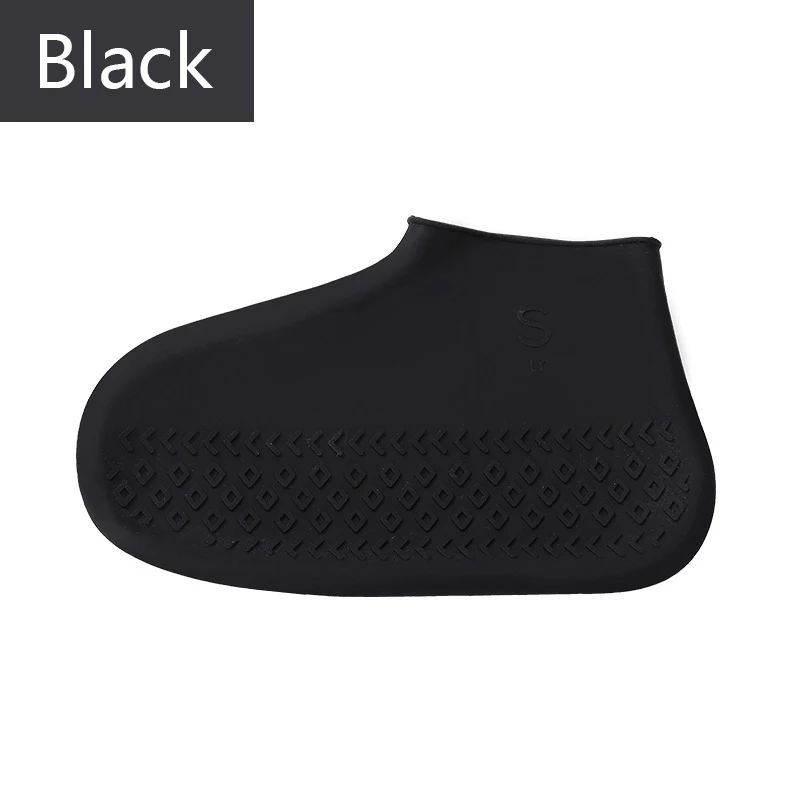Shoe Covers Outdoor Waterproof Silicone Shoes Covers& Reusable Rain Boots for Men Women Waterproof Shoe Cover Zapatos De Mujer - Цвет: Черный