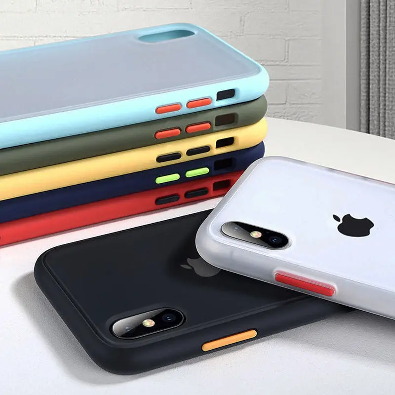 Противоударный чехол для телефона iPhone 11 Pro X XR XS Max 7 8 Plus Прозрачный матовый