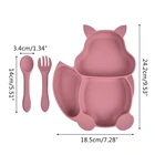 Пищевой силикон в форме белки, Детская разделенная тарелка для кормления со стандартной нескользящей обучающей посудой для малышей