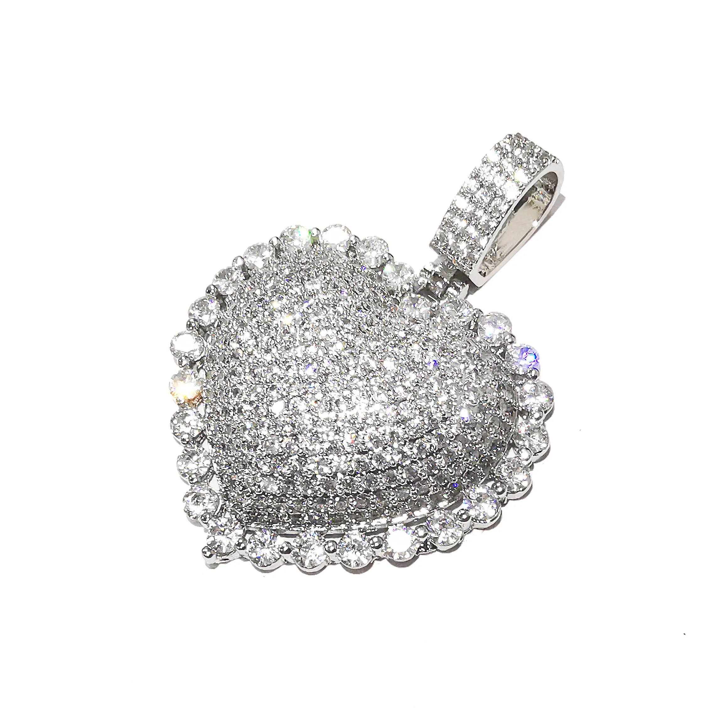 Bling льдом кулон сердце 3 Цвета AAA циркон подойдет в качестве подарка как для мужчин