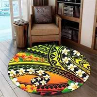 hawaii plumeria polynesian round carpet 3d printed rug non slip mat dining living room soft bedroom carpet